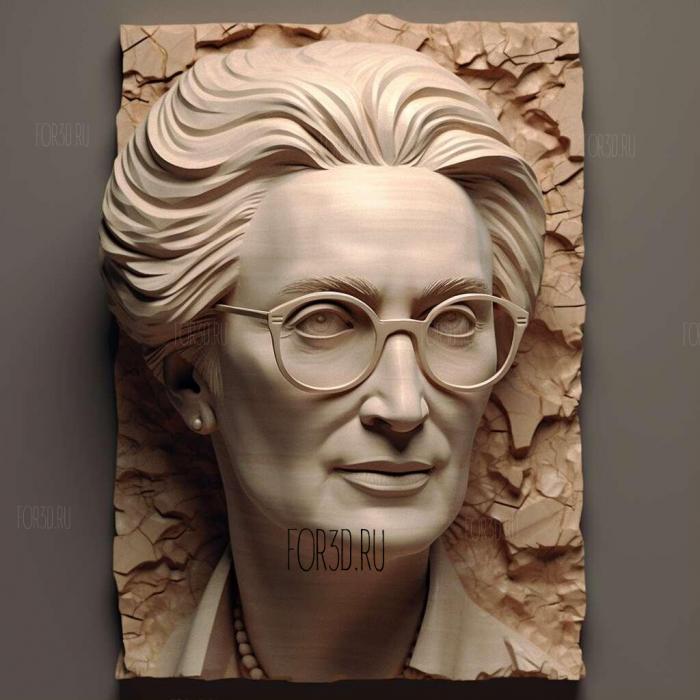 Meryl Streep 1 stl model for CNC